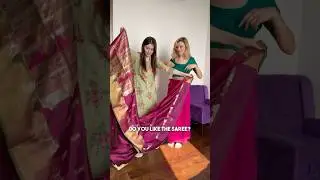 Русский учит другого русского, как завязывать сари 😅 @vegklem__