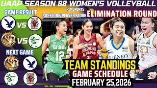 Турнирная таблица женской волейбольной команды UAAP от 22 февраля 2026 г. | Статистика матчей | Р...