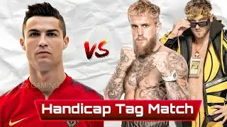 Cristiano Ronaldo VS Logan Paul and Jake Paul, Handicap Tag Match #wwe #cristianoronaldo 