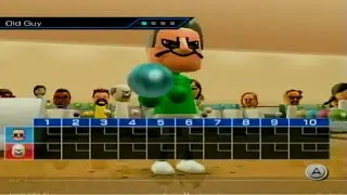 Two Old Men Play Wii Bowling