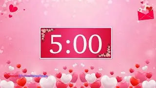 5-Minute Valentine's Day Timer with Soft Romantic Relaxing Music ❤️⏳🎶