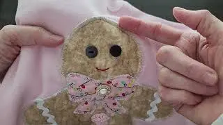 Gingerbread Man Applique for sweatshirt