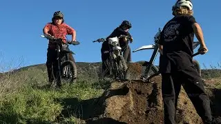 SURRON CATCHES ON FIRE (huge hill jumps on  Surron)