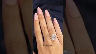 Yellow gold Radiant Solitaire with Side Stones on a Pav&eacute; Band and Four-Prong Setting