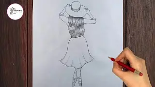 Girl Drawing Easy with hat drawing || how to draw a girl #drawing #tutorial #girldrawing