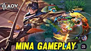 AOV : NEW SKIN MINA ROYAL GUARD GAMEPLAY - ARENA OF VALOR LIENQUAN MOBILE ROV
