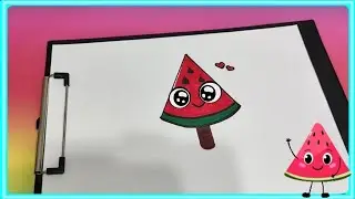 HOW TO DRAWcute Watermelon||EasyDrawing for kids||simple drawings простые рисунки#drawings#howtodraw