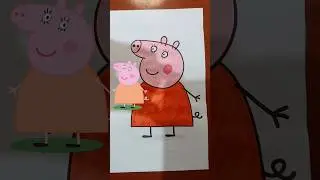 PINTANDO A MAM&Aacute; CERDITA CON LOS COLORES QUE ELIJA MI HIJA