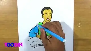 How to Color Reading Book With Braille In Disability Coloring Page