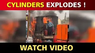 GOA FIRST NEWS : Gas Cylinder Pick Up Truck Catches Fire , Cylinders EXPLODES !!
