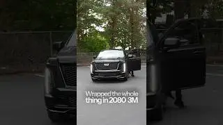 Satin Black wrapped Escalade V with stealth installed radar detector/laser jammer system