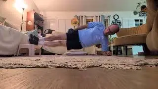 DB Side Plank Hip Taps @ 15 lbs - set 2 of 3