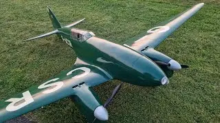 Comet DH88 DIY rare green scale RC Model M:1:4 Sundowner Flying with 20kts wind