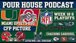 CFB Playoff Chaos + NFL Black Monday: Transfer Portal/NIL, Miami Upset, Week 18 & Playoff Picks