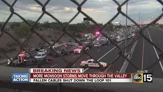 Traffic mess on Loop 101 Price Freeway after cable line falls onto roadway
