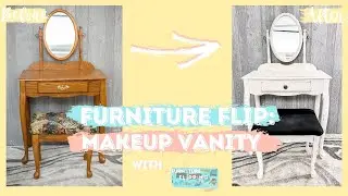 | DIY Makeup Vanity Makeover Before & After | Annie Sloan Chalk Paint | FURNITURE FLIPPING TEACHER |