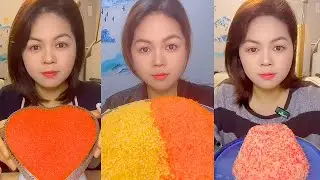 Chinese Color Ice Eating ASMR Mukbang Show #3