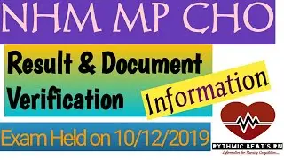 NHM MP CHO || Result &  Documents Verification Schedule || 2020 || Documents needed in verification