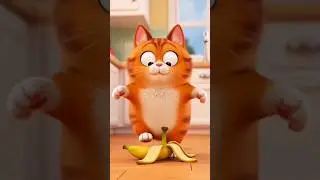 Funny Orange Cat Slips 😂 | Cutest Toonpet AI Short..#cat #viral #funnyclips #cute #funnyvideos
