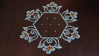 5×3dots easy rangoli|daily muggulu|thipkyanchi,festival rangoli|traditional rangoli#Rang kaa Rangoli
