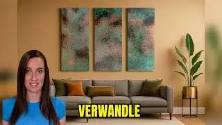 Kupfer Wanddeko &ndash; 3-teiliges Metall Wandbild Triptychon &ndash; Handgefertigte Patina Kunst