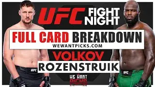 UFC Vegas 56: Волков против Розенструйка. Полный прогноз на бой | Ставки | DraftKings | DFS