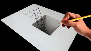 Very Easy 3D Art Stairs Ladder In Deep Hole | Step By Step | Realistic Art By Pencil | Illusion
