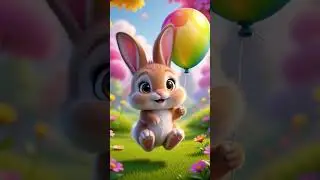 Flying Bunny with Balloon 🎈🐰 | Fun & Gentle Cartoon for Kids #cotton #cottonsarees #100k