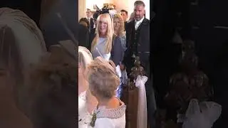 Bride walking down the aisle