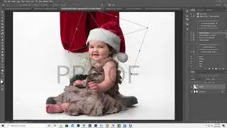 Добавление PNG-файла с изображением шапки Санты в Photoshop с помощью команд PLACE EMBEDDED и Liq...