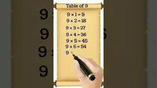 Table of 9 In Hindi| Table| Hindi me Pahada|| Multiplication Tables Of 9||