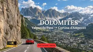 Valparola Pass to Cortina d'Ampezzo 🇮🇹 | The Most Scenic Drive in the Dolomites Italy | 4K GoPro 🏔️