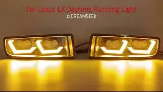 LED Daytime Running Light DRL for Lexus LX 470 J100 1998-2007 Fog Lamp w/ Dynamic Turn Signal Light