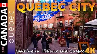 Walking Tour Historic District Old Quebec City Canada 🇨🇦 2022 Umbrella Alley Place Royale Citadel