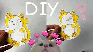 DIY🌺 paper cat with moving eyes 👀😺 