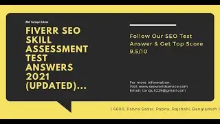 Follow Our Fiverr SEO Skill Assessment Test Answer 2022 (Updated)