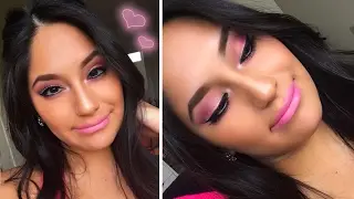 Wearable EASY Spring Bright Pink Eye Makeup Tutorial!!!!