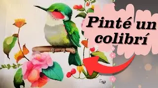 Tutorial flores con acr&iacute;lico 🌸 | Resultado final pintura de Colibr&iacute; ✨