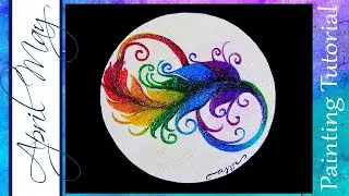 Tutorial #145:  Infinity Feather  | How to paint | April May Fine Art