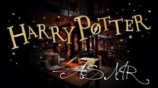 ASMR // Harry Potter Ambience - Flourish and Blotts (Light Rain, Page Turning)