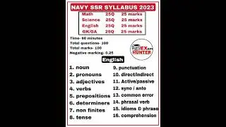 navy ssr syllabus 2023 english &lrm;@examhunter.....&nbsp;