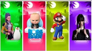 Tiles Hop - Kpop demon huntres 🆚 Boss Baby 🆚 Mario Bros 🆚 Wednesday 🎶 Tiles Hop EDM Rush