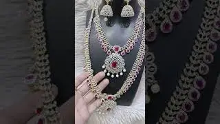 cz stone short and long neck sets