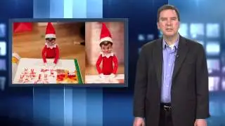 An elf on the shelf at the Tyler Library
