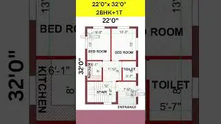 22X32 house plan design, 22 x 32 home design, 22 by 32 house plan design #shorts #homeplan #house