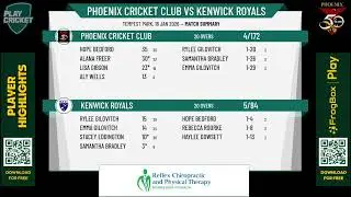 Phoenix Cricket Club v Kenwick Royals