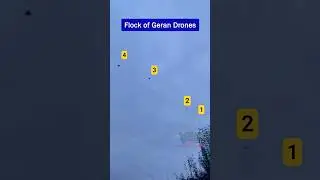 7x Russian Geran Kamikaze Drones Fly in Formation