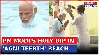 PM Modi Takes Holy Dip In 'Agni Teerth' Beach, Offers Prayers At Tamil Nadu Temples