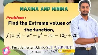 Maxima and minima:Find the Extreme valuesof the function f(x, y) =x^3+y^3-3x-12y+20