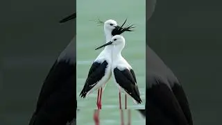 Black winged stilt couple wincent #stilt #blackwings #black_wing_stiltcouple #birdscouple #cutebirds